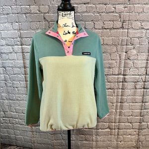 Lands’ End Regular Heritage Fleece Snap Neck Pullover. Women’s size SMALL.